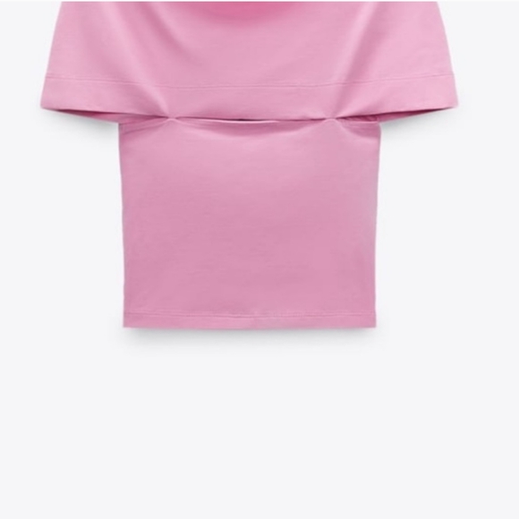 Zara Wrap Crop Top Pink SZ M NWTs - Picture 6 of 8